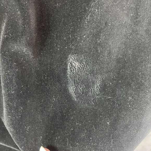 The Quacker Factory Shacket Jacket size Large Black Velvet Candy Canes Christmas - Picture 10 of 11